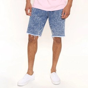 Haute qualité à la mode lavé noir personnalisé genou longueur hommes jeans shorts 2023 été demi-pantalon hommes baggy jeans shorts - Product Image 3