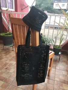 Madagascar femmes mignon petite taille raphia sac fourre-tout doublure en toile poche intérieure deux poignées fermeture ouverte poignées en raphia - Product Image 6