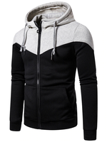 Sweat à capuche homme tendance automne-hiver, couleur unie personnalisable, en molleton coton/polyester, séchage rapide, respirant, style streetwear, faible MOQ