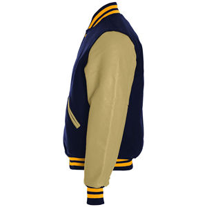 Personnalisé de haute qualité grande taille homme veste à manches longues en cuir veste universitaire avec col montant décontracté logo brodé - Product Image 4