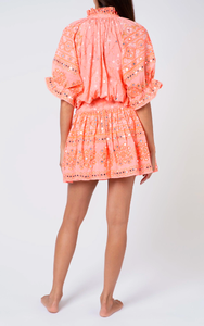 Robe Courte Scintillante Effet Soleil Corail pour Femme, avec Détails Mosaïque de Paillettes et Effet Miroir Imprimé Main, Naturellement Glamour - Product Image 5