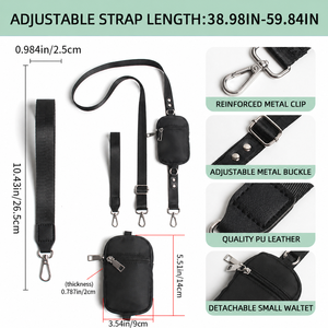 Correa ajustable para teléfono móvil con monedero con cremallera, bolsa para monedas, cordón para colgar el teléfono, cadena para llevar cruzada al cuerpo. - Product Image 3