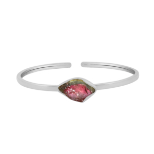 Bracelet en argent sterling 925 avec tourmaline pastèque, pierre brute, sertissage en bézel naturel, tendance, finition haut de gamme, pour femmes - Product Image 1