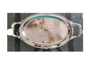 Bandeja DE SERVICIO DE ESPEJO Rectangular de suministro de fábrica con asa, bandeja de espejo de cristal de Metal dorado de lujo para decoración del hogar - Product Image 6