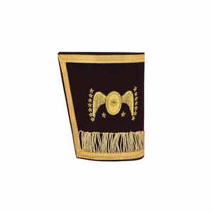 Masonic Regalia Best Fabric Hand Cuffs Par de guanteletes bordados con trenza dorada con lentejuelas Accesorios magnéticos Insignias para coser - Product Image 5