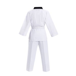 Nuevo Kimono de Taekwondo Blanco con Logotipo Frontal, Cinturón Negro, Material Transpirable de Poliéster/Algodón de 240g, Etiqueta Personalizable para Hombre - Product Image 2