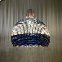 Abat-jour et couvercle de lampe en rotin tissé à la main pour la décoration intérieure, lampes suspendues au plafond, luminaires de lustre modernes, vente en gros de produits bon marché