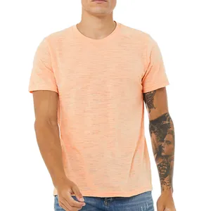 2023 Новейшая летняя уличная одежда Мужская модная Высококачественная футболка с круглым вырезом и коротким рукавом персикового цвета окрашенная Высококачественная Тяжелая