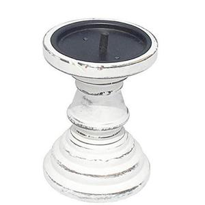 Porte-bougie en bois blanc, supports de bougies - Product Image 3