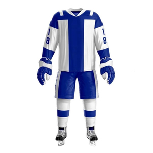 Conjunto de uniforme de hockey sobre hielo personalizado, tela transpirable de secado rápido, protección UV antibacteriana, impresión por sublimación para equipo de adultos - Product Image 1