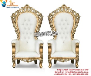 Sillas de Ceremonia Modernas Royal Roka para Novios - Sillas de Trono de Madera Tratada Ligera de Alta Calidad para Rey y Reina, en Tendencia - Product Image 4