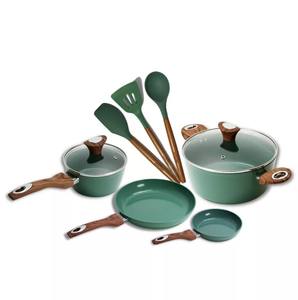 หม้อตุ๋นสีเขียวทันสมัยพร้อมฝาแก้วหม้อไฟสวยงามทันสมัยทนทานเหมาะสำหรับมื้ออาหารของครอบครัวและการทำอาหาร - Product Image 2
