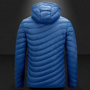 Custom Logo Outdoor Lightweight Warm Men Nylon Hooded Winter Bubble Puff Down <b>Coat</b> Puffer Jackets With Hood DDP Shipping - Product Image 2