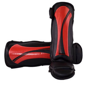 Haute Qualité Dernière Conception Boxe Sécurité Protège-tibia Protection Des Pieds En Gros MMA Cuir Fait Protège-tibia - Product Image 4