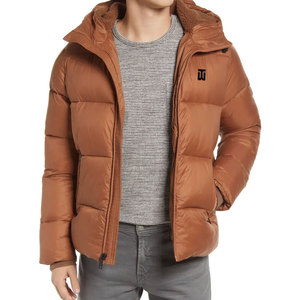 Personalizado de invierno cálido burbuja chaqueta de cierre de cremallera O-cuello de calle alta estilo de la letra patrón de los hombres de poliéster/algodón para la venta en línea - Product Image 2