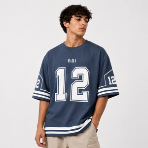 Camiseta Deportiva de Fútbol Americano Personalizada con Estampado Hip Hop, Manga Corta, Secado Rápido, Transpirable, Malla 100% Poliéster, Lisa, para Adultos - Product Image 3