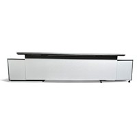 Bureau de direction de luxe XXL KEHL, placage MDF et métal, mobilier de bureau blanc, 245x105x75 cm, 150 kg