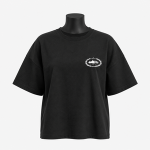 Camiseta de Algodón Oversize para Mujer, Cuello Redondo, Manga Corta, Logotipo Estampado, Corte Holgado, para Todas las Temporadas, Tejido Jersey - Product Image 1