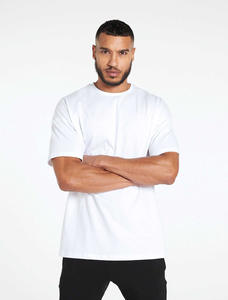 100% coton lourd hommes T-shirt surdimensionné compte-gouttes épaule qualité 300 grammes blanc logo personnalisé Desgin T-shirt pour hommes - Product Image 4