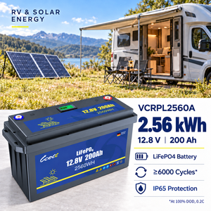 แบตเตอรี่ LiFePO4 12V 200Ah แบบ Deep Cycle คุณภาพสูง พร้อมระบบ Smart BMS สำหรับ RV เรือ ระบบโซลาร์เซลล์ และระบบไฟฟ้าแบบออฟกริด - Product Image 1