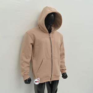 Venta al por mayor de calidad superior 100% Sudadera con capucha de lana de algodón cremallera completa OEM bordado Logo transpirable sostenible invierno carta Sudadera con capucha - Product Image 1