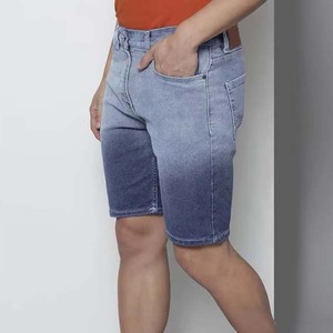 Vêtements pour hommes avec logo personnalisé du fabricant Short en jean de coupe ample de grande taille Short en jean baggy vierge pour homme Style de rue haute - Product Image 5