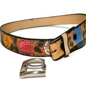 Cinturón de herramientas de cuero occidental de lujo pintado a mano y tallado a mano floral grabado para unisex en todos los tamaños personalizados colores y diseños - Product Image 6