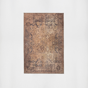 Alfombra Turca Vintage Estilo Art Deco en Tonos Tierra, Alfombra Rústica Desgastada, Lavable, de Pelo Corto, Estilo Clásico, OEM ODM - Product Image 1