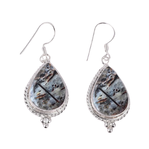 Simple Girl Handmade Black Rutile Gemstone 925 Solid Sterling Silver Dangle Boucles d'oreilles avec 925 Stamp Fine Jewelry for Women - Product Image 1