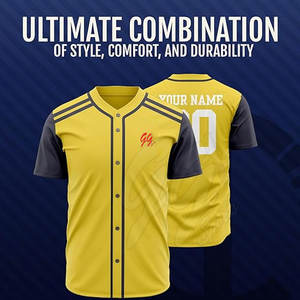 Jersey de béisbol transpirable Jersey de béisbol de tamaño personalizado en stock Hecho en poliéster Jersey de béisbol - Product Image 5