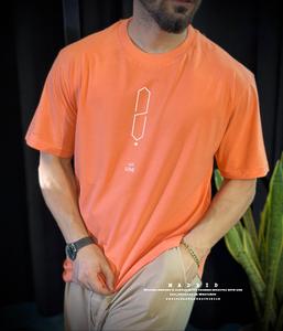 เสื้อยืดผ้าฝ้าย Pima คุณภาพสูง240กรัมเสื้อยืดผู้ชายแขนสั้นเข้ารูปแบบสั่งทำเสื้อยืดสุดหรู - Product Image 5