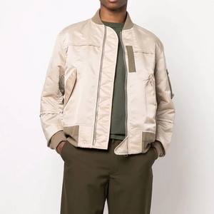 Veste bomber en satin personnalisée avec logo sur le devant, respirante, à séchage rapide, de haute qualité, pour hommes, vente en gros OEM - Product Image 3