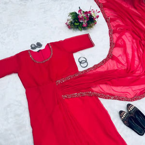 Vestido de encaje bordado de diseñador Saree Vestido de encaje bordado Saree - Product Image 1