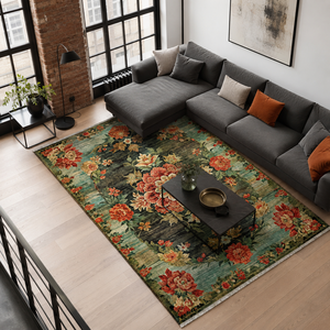 Netline Home Abstract Heritage Black Washable <b>Rug</b> - Product Image 3