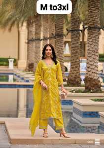 นักออกแบบล่าสุดเย็บปักถักร้อยผ้าไหมวิสโคสบริสุทธิ์ Jacquard ลําดับงาน Kurti ตั้งโดย Fab Zone - Product Image 4