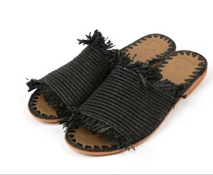 Chaussures raphia à franges/pantoufles raphia/sandales raphia/diapositives raphia/pantoufles marocaines/chaussures de paille/appartements - Product Image 2