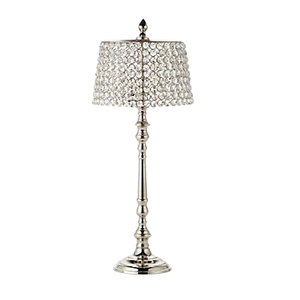 Lampe T-Light en métal et cristal pour la décoration de table de chambre à coucher Design élégant Lampe T-Light de luxe faite à la main plaquée argent - Product Image 1