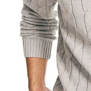 เสื้อสเวตเตอร์ถักแขนยาวผ้าฝ้ายระบายอากาศดีลำลองเสื้อกันหนาวคริกเก็ตคอ100% - Product Image 5