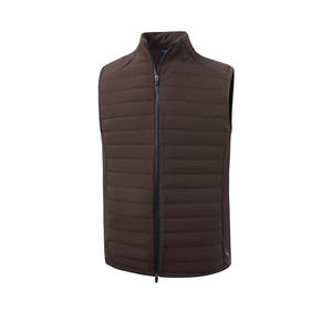 Gilet d'hiver unisexe épais et uni avec fermeture éclair, logo personnalisé, doublure en lin réversible, sans manches, long, avec capuche - Product Image 4