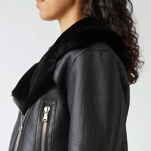 Top Wear Mujer Ropa informal Chaqueta corta de cuero hecha a medida para mujer Venta caliente Uso de invierno Chaqueta corta de cuero para mujer - Product Image 3