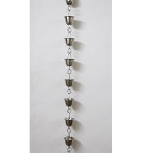 CUSTAUM DESIGN ALUMINUM HAMMERED CUP RAIN CHAIN <b>for</b> <b>GARDEN</b> and POOL DESIGN WITH ANTIQUE HAMMERED FINISHED - Product Image 4