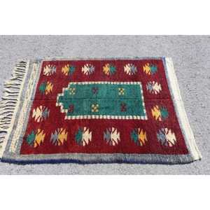 พรมขนาด 3.6x4.8 ฟุต, พรมวินเทจตุรกี, พรมขนสัตว์สีแดง - Product Image 2