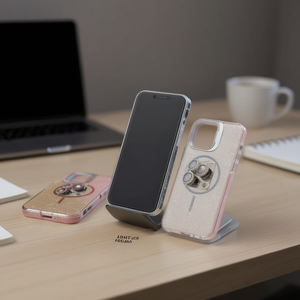 Étui brillant DAM IP12 Pro Max avec support, double matériau, protection intégrale avec coussin d'air, protection de l'objectif - Product Image 2