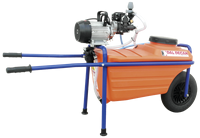 Pulvérisateur à chariot MISTRAL de haute qualité, fabriqué en Italie, 130 L, à deux roues, électrique/à essence, modèle 2022, orange, pour l'agriculture