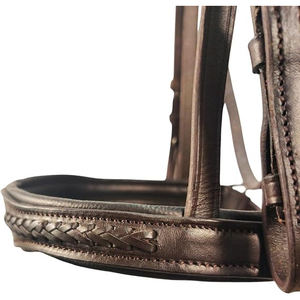 En gros, Bridon de course personnalisé en cuir durable de haute qualité, équipement d'équitation pour la conduite, avec longe et mors - Product Image 6