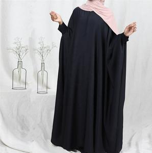 New Fashion Muslim Women's Abaya Customization O-neck Women Abaya Oversize Custom Zipper <b>up</b> Chest Patch Abaya Solid Color - Product Image 3
