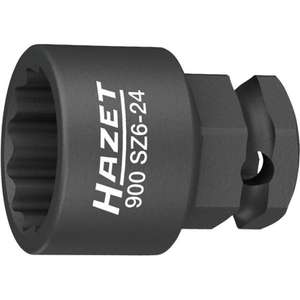 Hazet 1/2'' Short Square <b>12</b>-<b>Point</b> <b>Socket</b> with Traction Profile and Borehole - Product Image 1