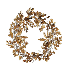 Finition personnalisée Forme arrondie Décorative Couronne d'or Faite à la main Creative Metalwork Décoration de Noël - Product Image 4