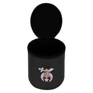 Haute Qualité Noir Maçonnique Fez Cas Imitation Gris En Cuir Personnalisé Nouveau Regalia Couronne Cap Cas Broderie Couture ronpex - Product Image 4