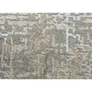 Tapis noué à la main en laine et soie de bambou à motifs abstraits Uvenuti gris et noir - pour usage domestique - Product Image 3